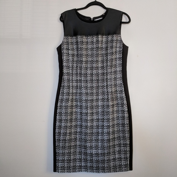 T Tahari Dresses & Skirts - T Tahari Black Gray Tweed Sheath Career Dress